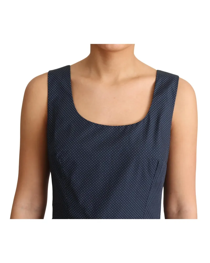 Dolce & Gabbana Polka-Dotted Cotton A-Line Dress — Blue Blue