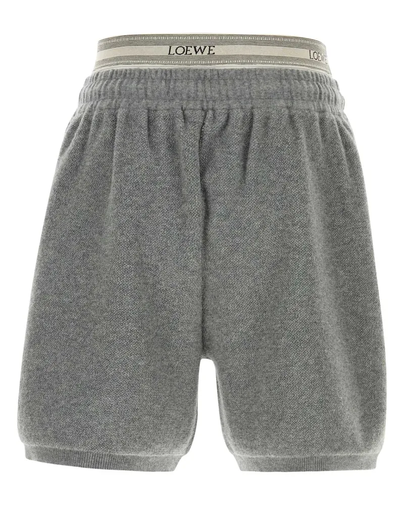 Loewe Men's Grey Wool Blend Bermuda Shorts Greymelangewhite Gray