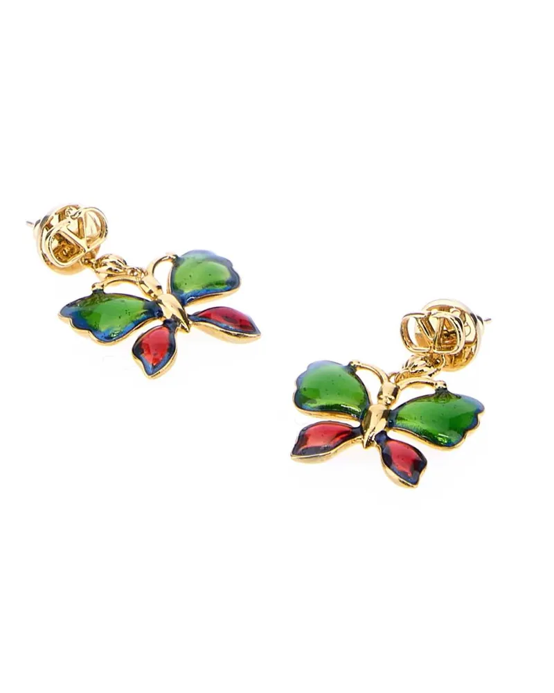 Valentino Garavani Butterfly Charm Earrings — Gold Gold