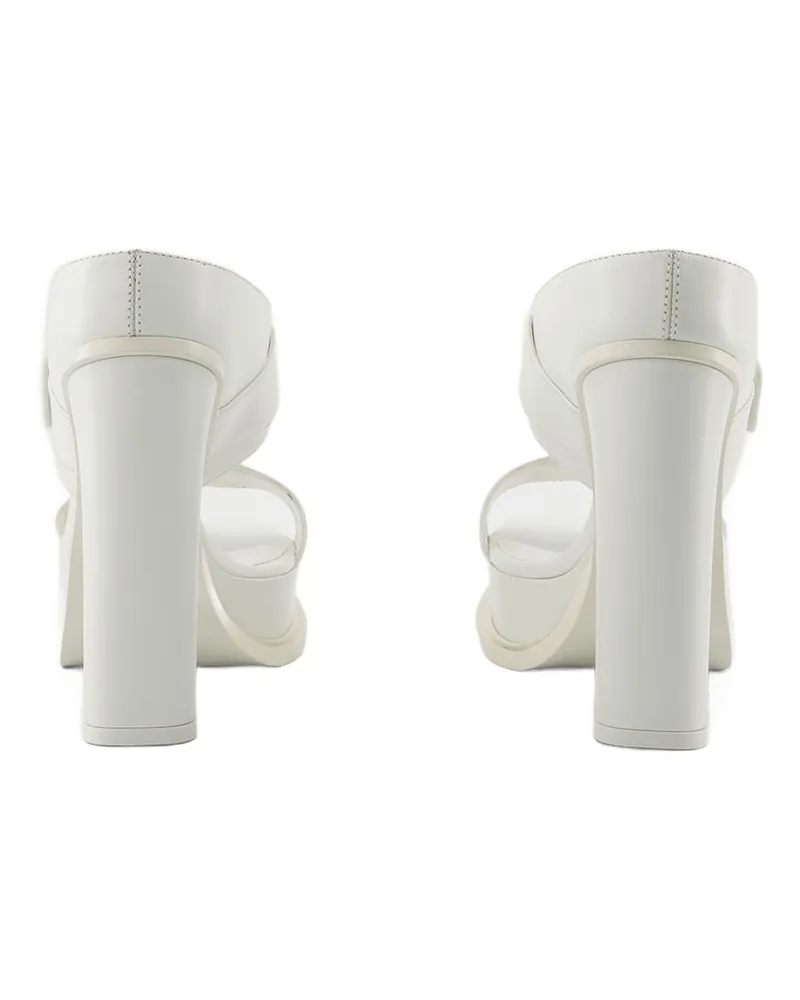 Alexander McQueen Women's Leather Platform Sandal Heel White White