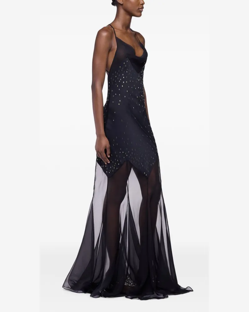 Paco Rabanne Sequin Embellished Evening Dress — Black Black