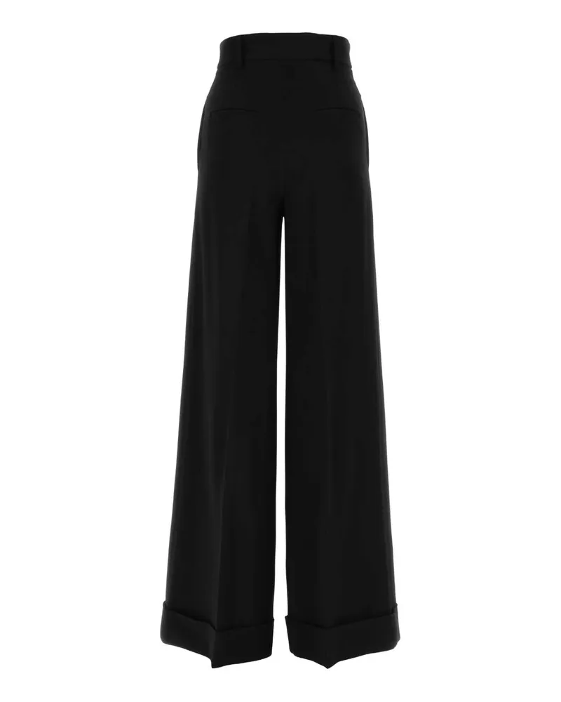 Moschino Women's Black Crepe Wide-Leg Pant 0555 Exterior: Viscose Elastane Pantaloni Black