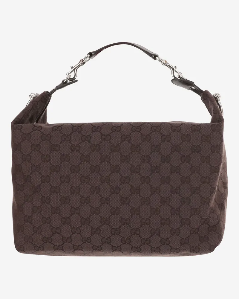Gucci Unisex Shoulder Bag Brera Dark Brown Gg Canvas Polyester Brown