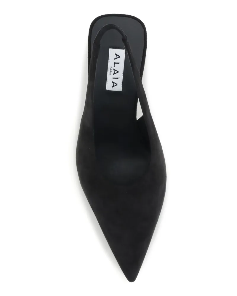 Alaïa Cube Wedge Slingback Heel — Black Black