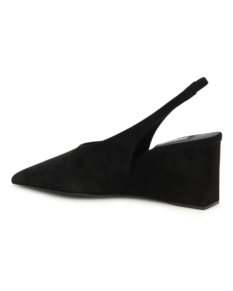 Alaïa Women's Pumps Cube Wedge Slingback Black Goatskin (hircus Goatskin) High Heel Shoes Black