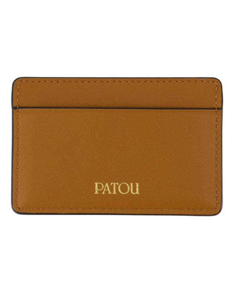 Patou Women's Jp Cardholder -  Leather Brown Black Calfskin Accessories Other-Accessories Brown
