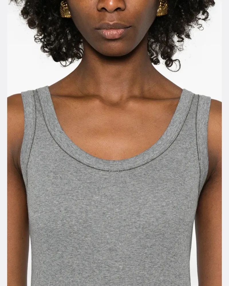 Fabiana Filippi Women's Scoop-Neck Tank Top Aw25 W Grey