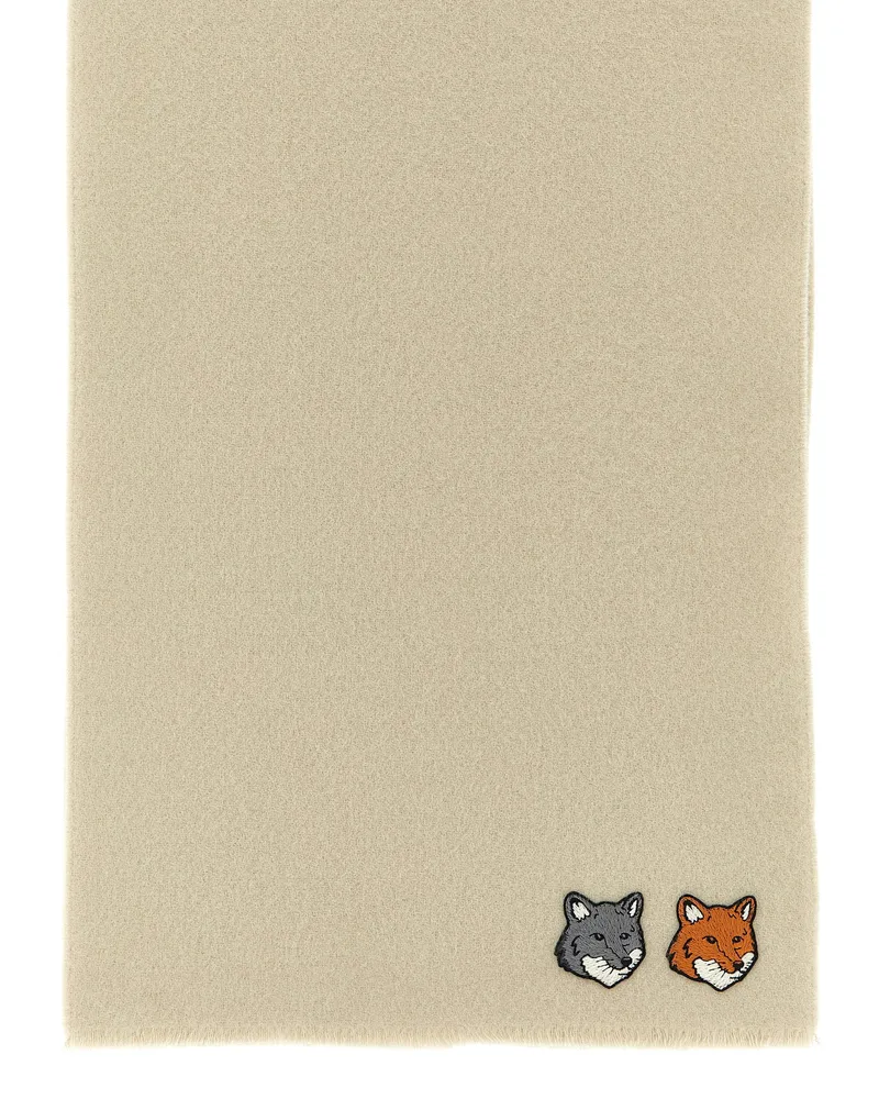 Kitsuné Double Fox Head Scarf — Cream Cream