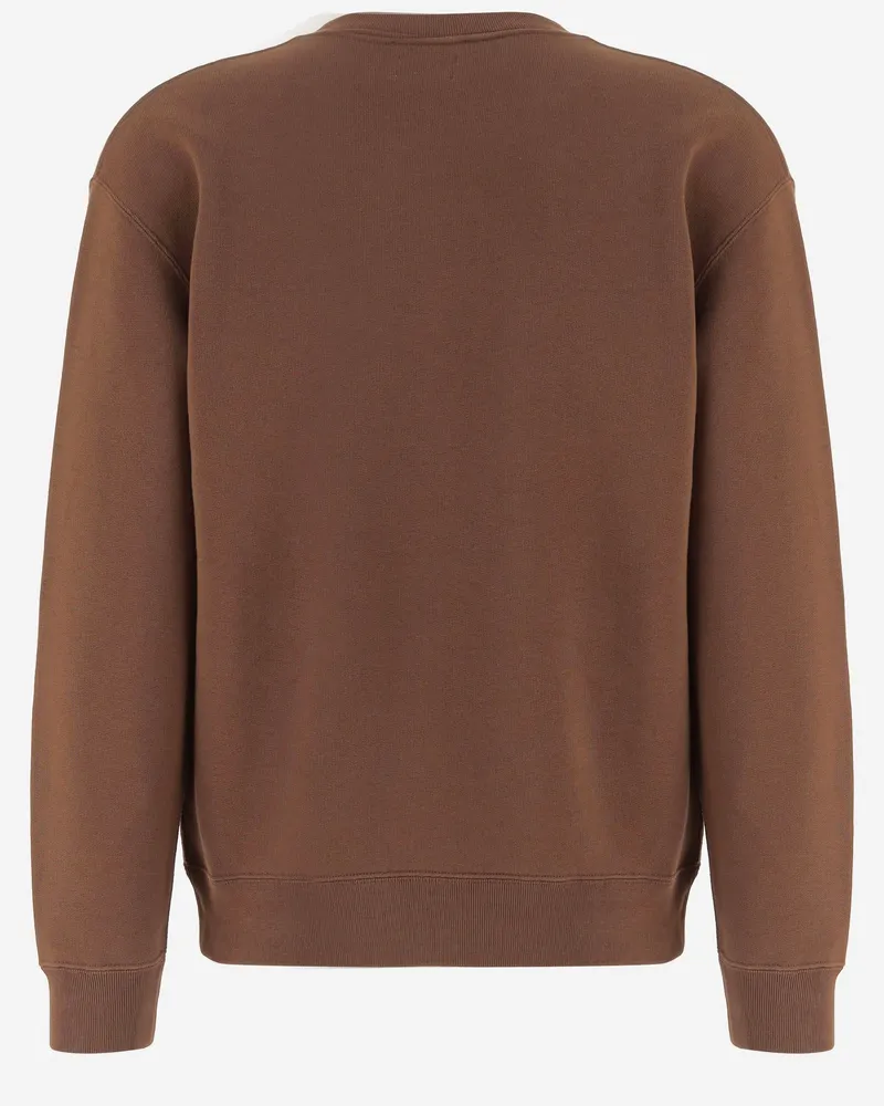 J.W.Anderson Men's Sweatshirt Embroidered Cotton Brown Sweatshirts Sweater Brown