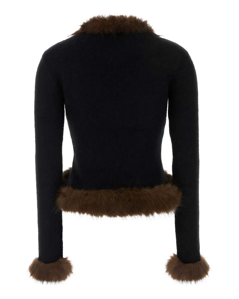 Self-Portrait Faux Cardigan — Black Black