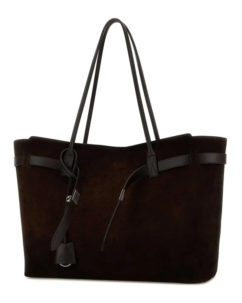 Balenciaga Women's Brown Suede Large Bel Air Shopping Bag Light Espresso T Domesticated Calf Le Borse A Mano Brown