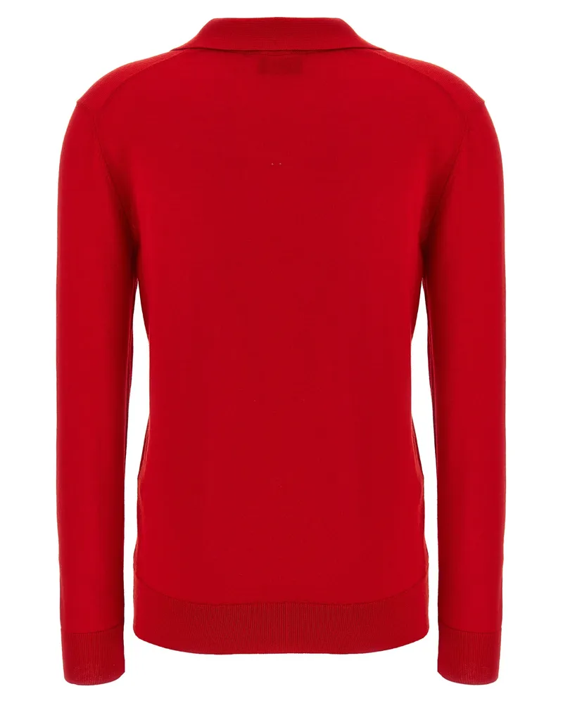 Brioni Women's Multicolor Cashmere Polo Shirt Red