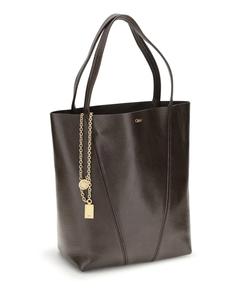 Chloé Women's Spin Shoulder Bag Kohl Brown Calf Leather Bos Taurus Brown