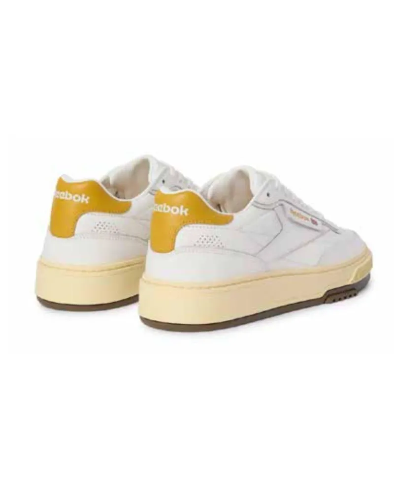 Reebok Men's Sneakers Club C Yellow Leather Trainers White