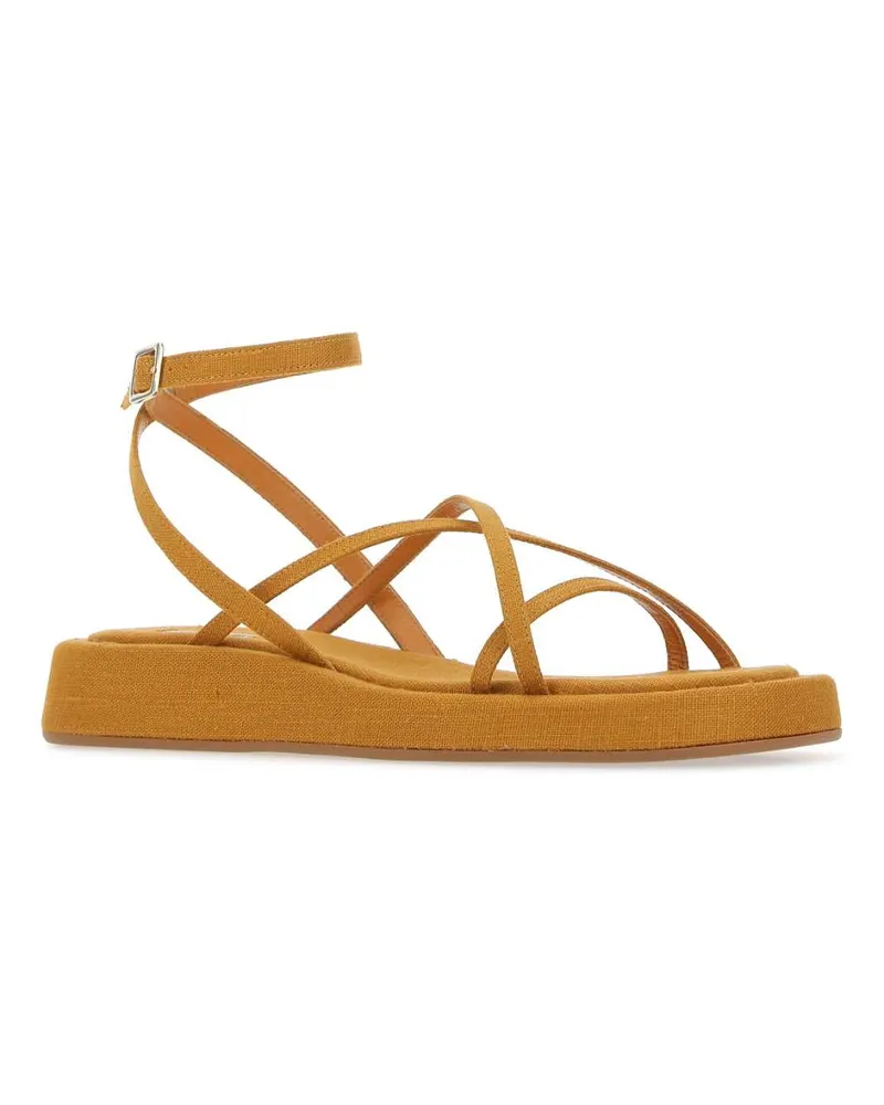 Gia Couture Women's Mustard Fabric Rosie 16 Sandals 4700 Sandali Orange