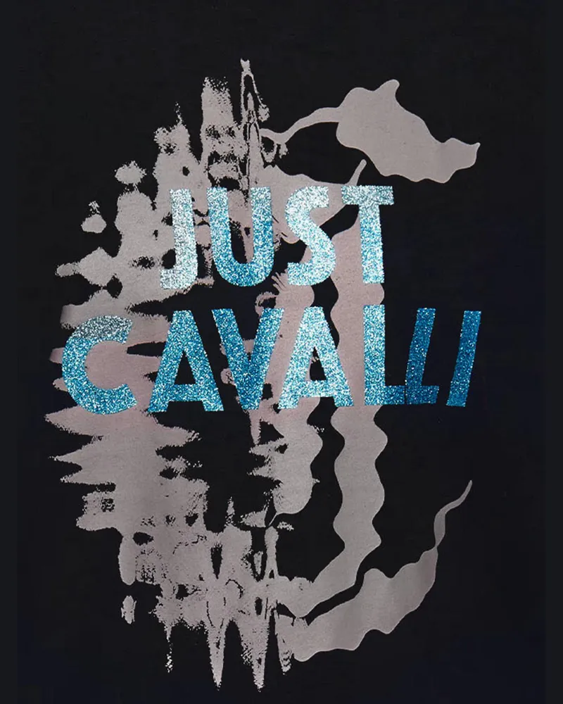 Just Cavalli Men's Cotton T-Shirt Black T-Shirts And Polos Black