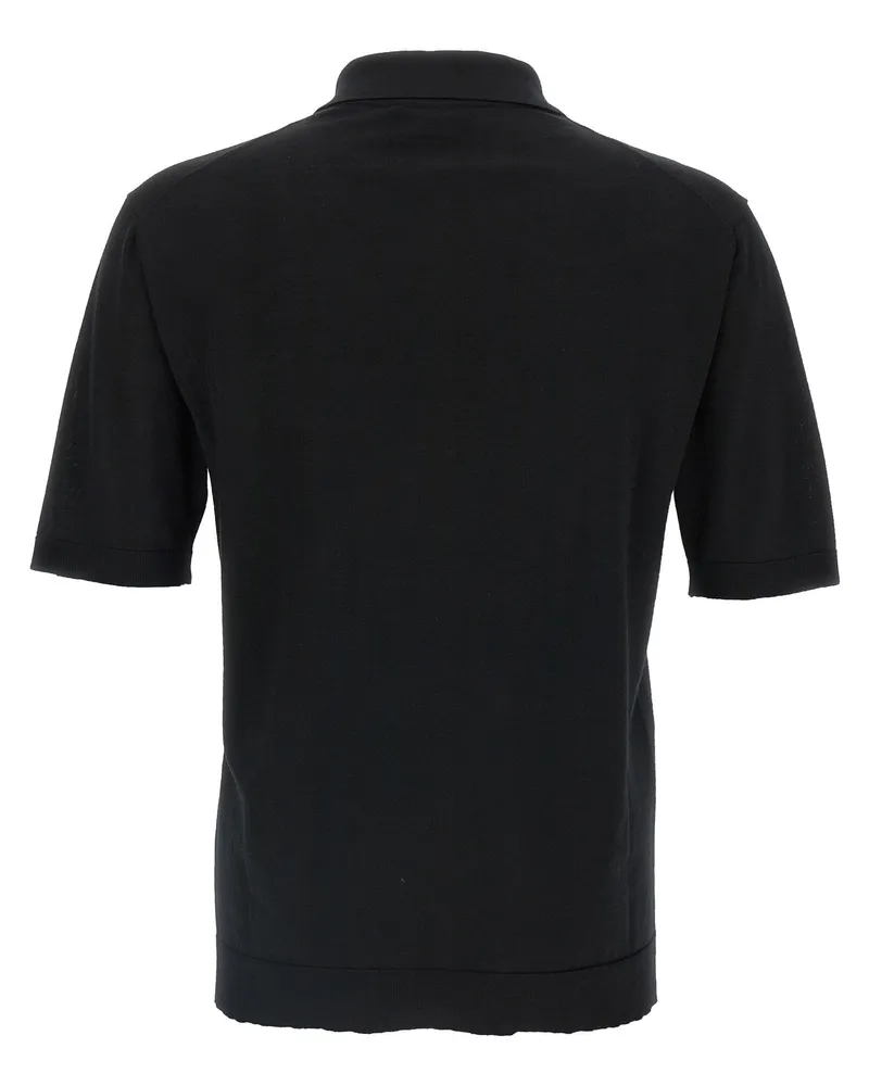 Gucci Intarsio Logo Polo Shirt — Black Black