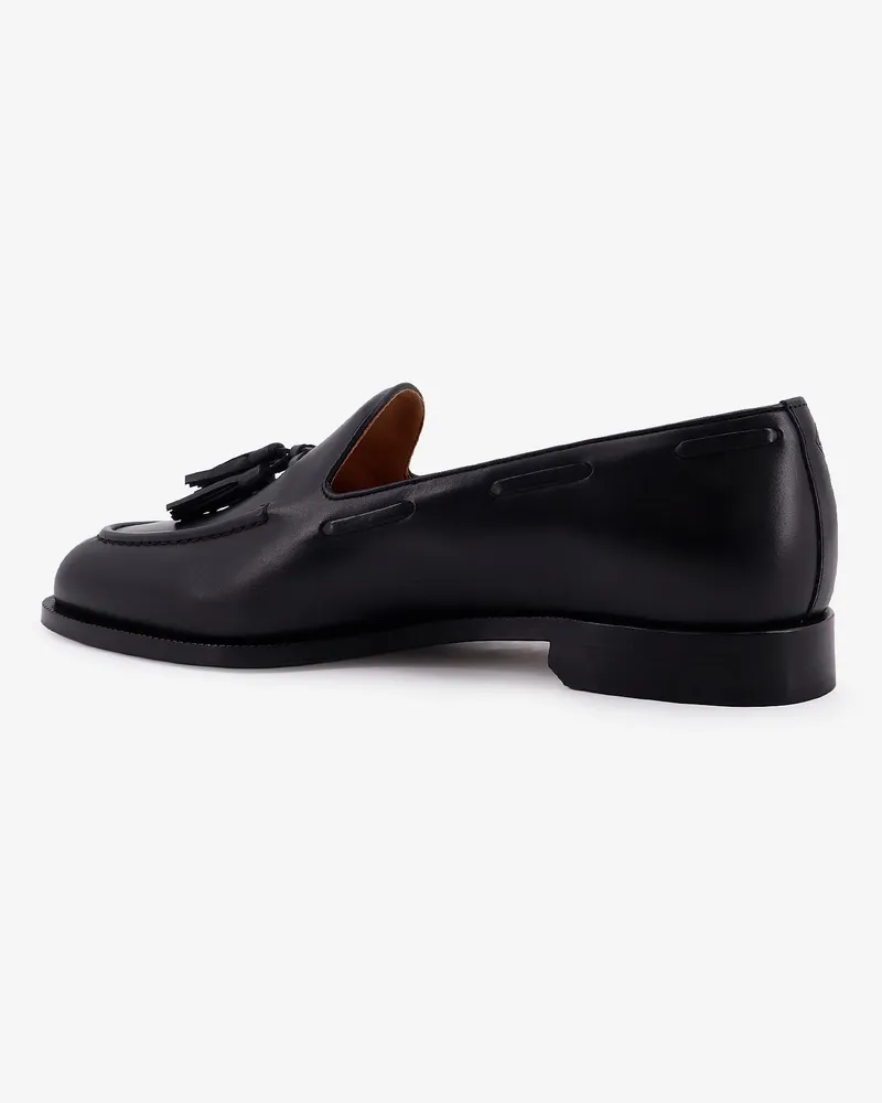 Loro Piana Men's Serge Tassel Leather Loafers Black Black