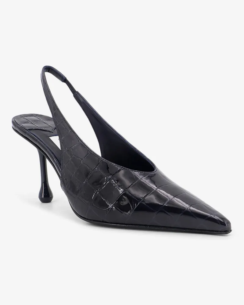 Jimmy Choo Women's Pumps Patent Leather Blue High Heel Shoes Black