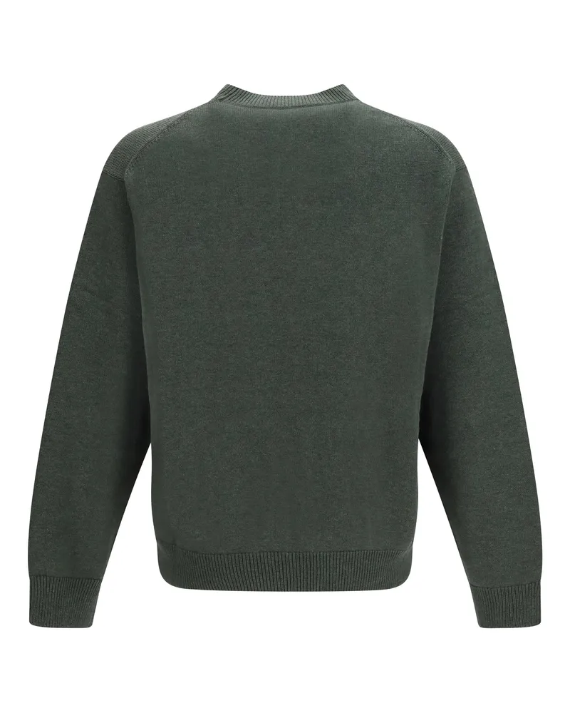 Kenzo Men Jumping Tiger Cotton Sweatshirt Dark Khaki Knitwear Sweater Green