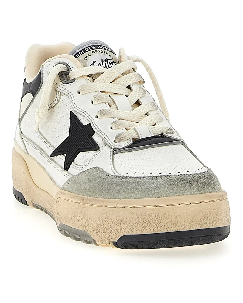 Golden Goose Women's Bicolor Leather Athletic Sneakers White