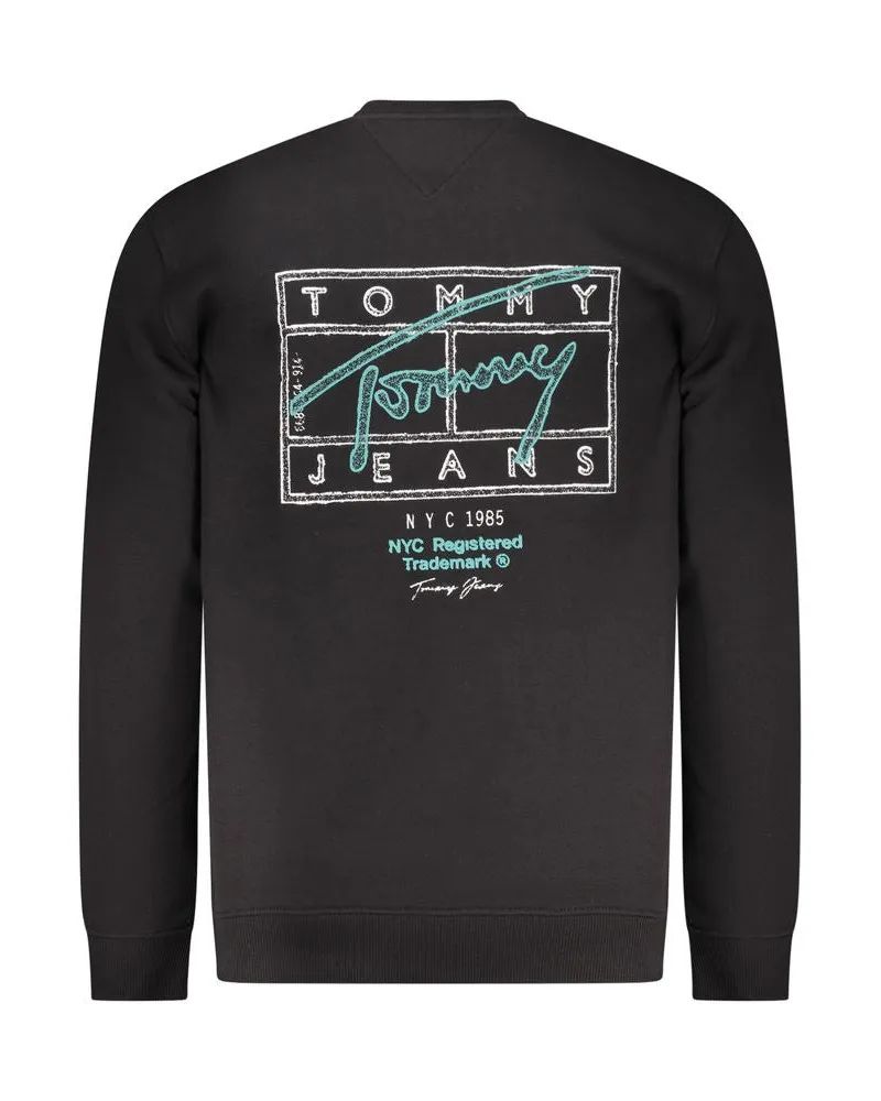 Tommy Hilfiger Logo-Embroidered Cotton Sweatshirt — Black Black