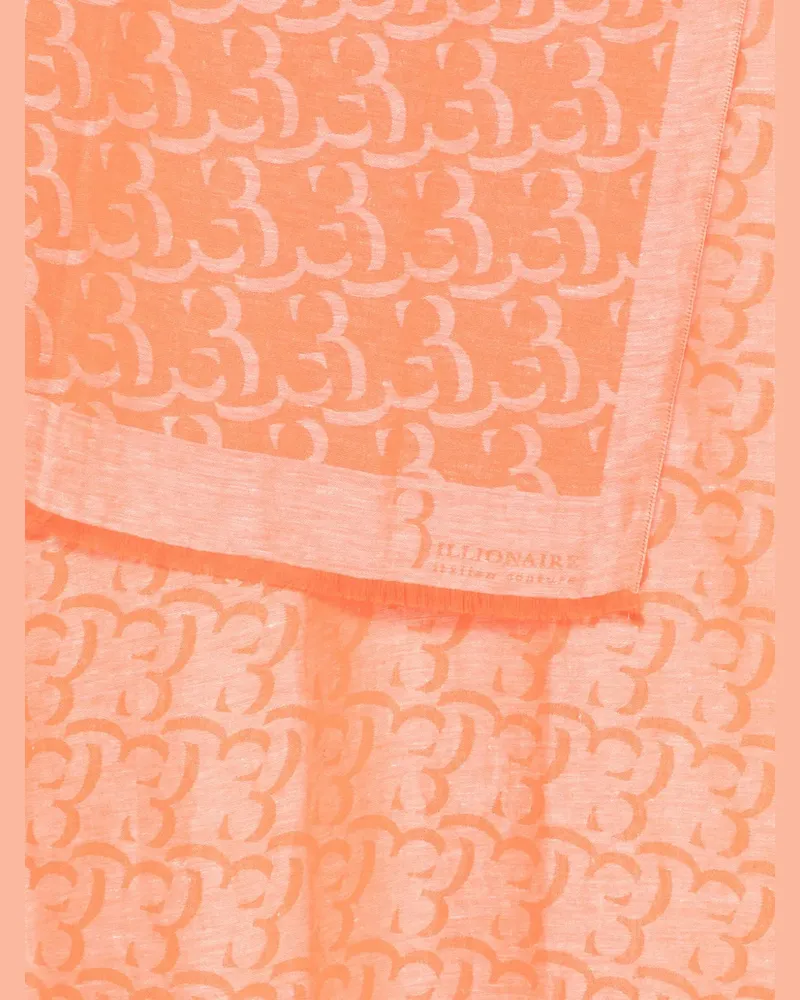 Billionaire Men's Logo-Print Scarf Ss25 M Orange