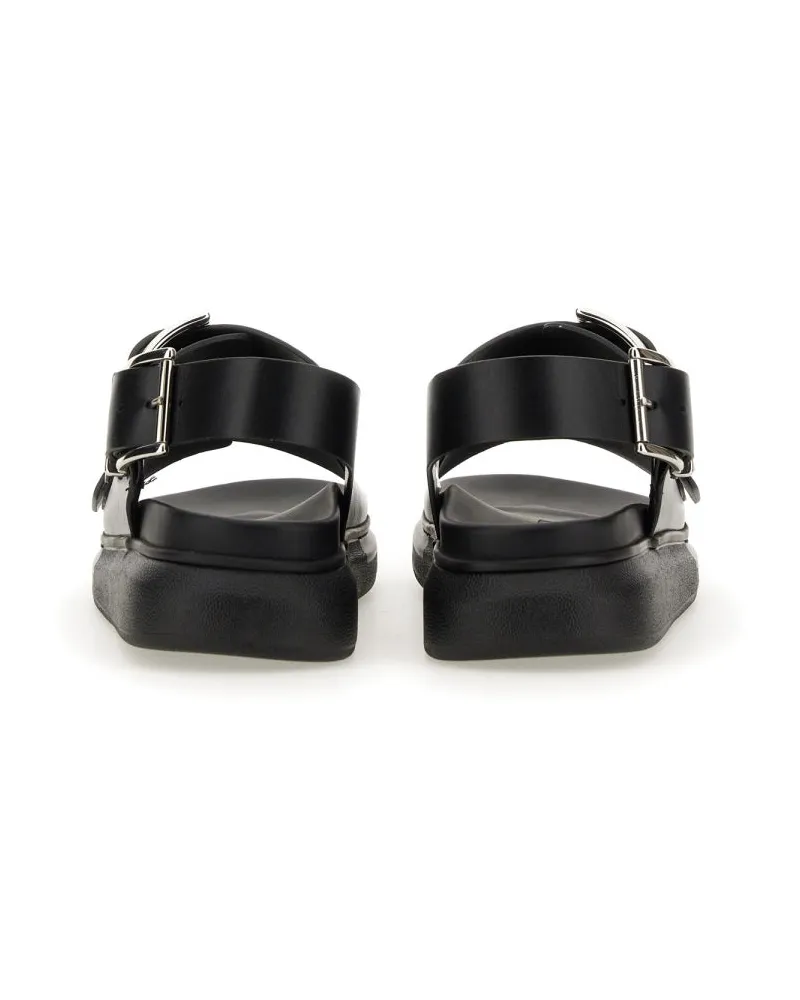 Alexander McQueen Leather Sandal — Black Black