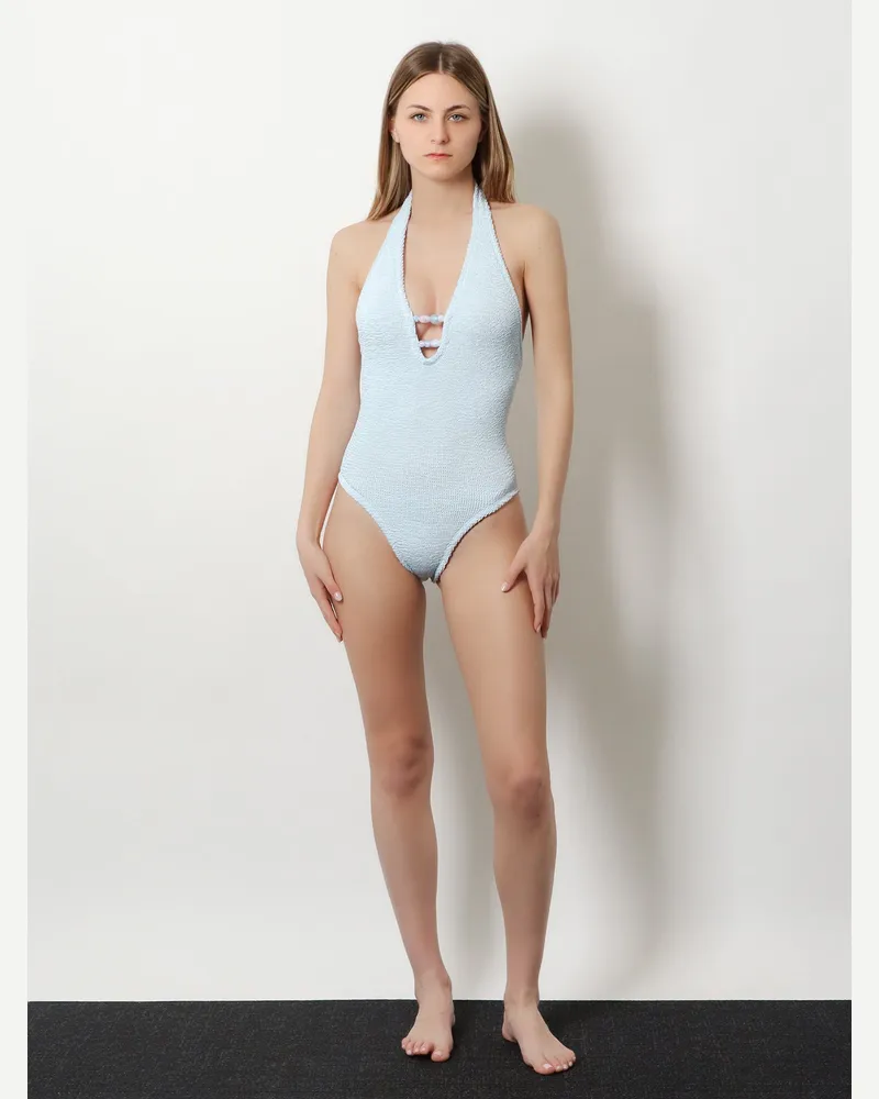 Hunza G Women's One-Piece Swimsuit Adriana Blue Polyamide Swimwear Sea Clothing Blue