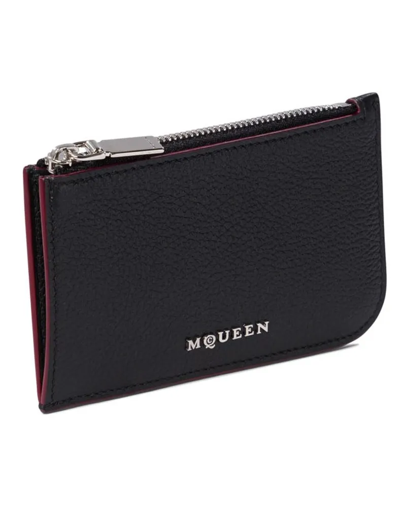 Alexander McQueen Leather Card Case — Black Black