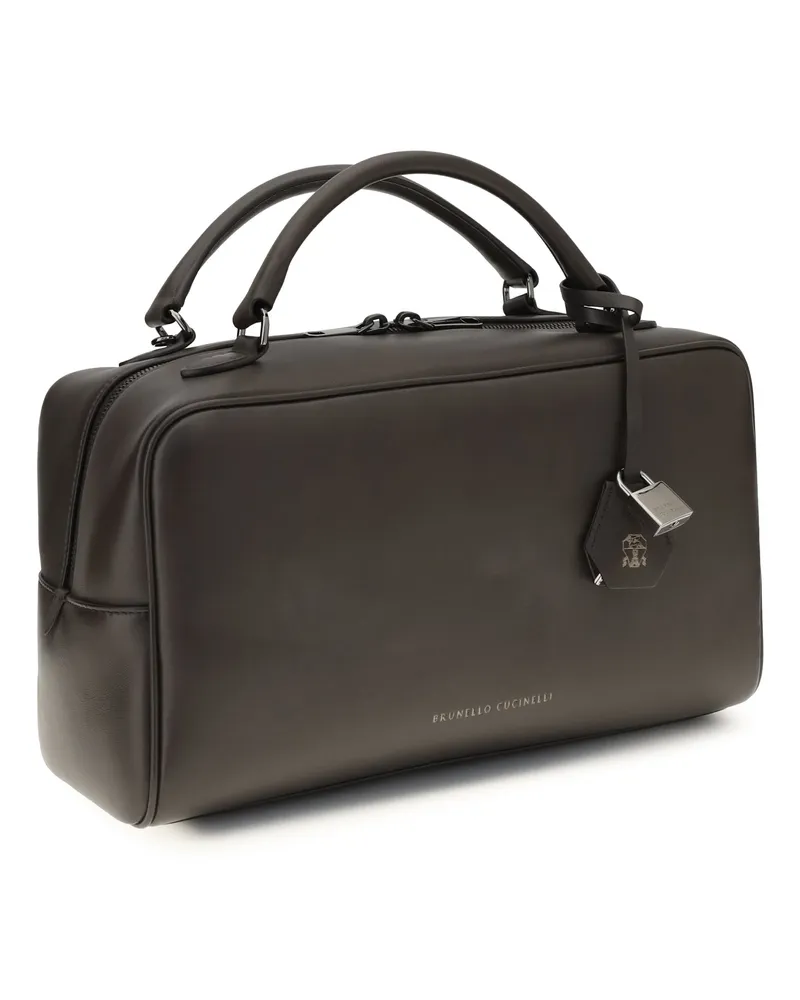 Brunello Cucinelli Boston Explorer Shoulder Bag — Brown Brown
