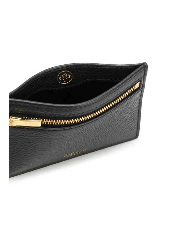 Mulberry Textured Leather Card Holder Wallet — Black Black