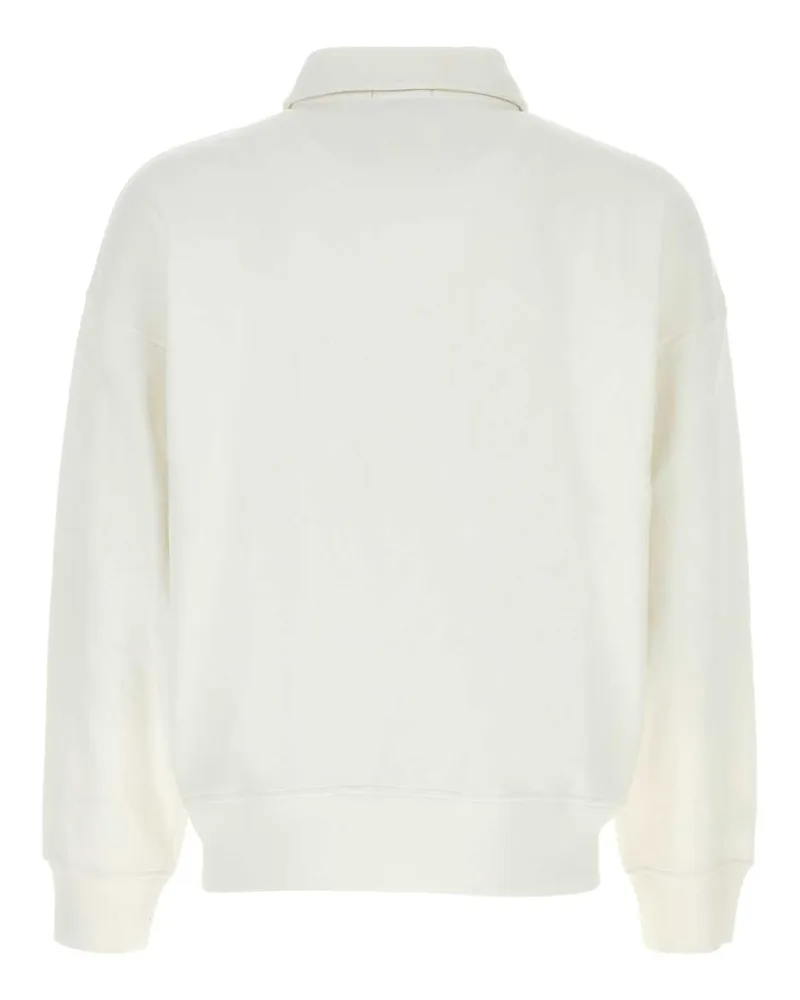 Ralph Lauren Men's White Cotton Blend Polo Shirt Exterior. Polyester Felpe Sweater White
