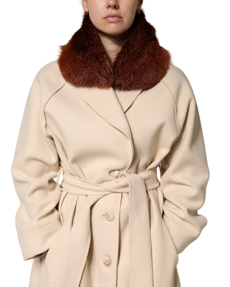 Dolce & Gabbana Brown Mink Fur Collar Women Neck Wrap 60cm X 14cm Scarf Brown