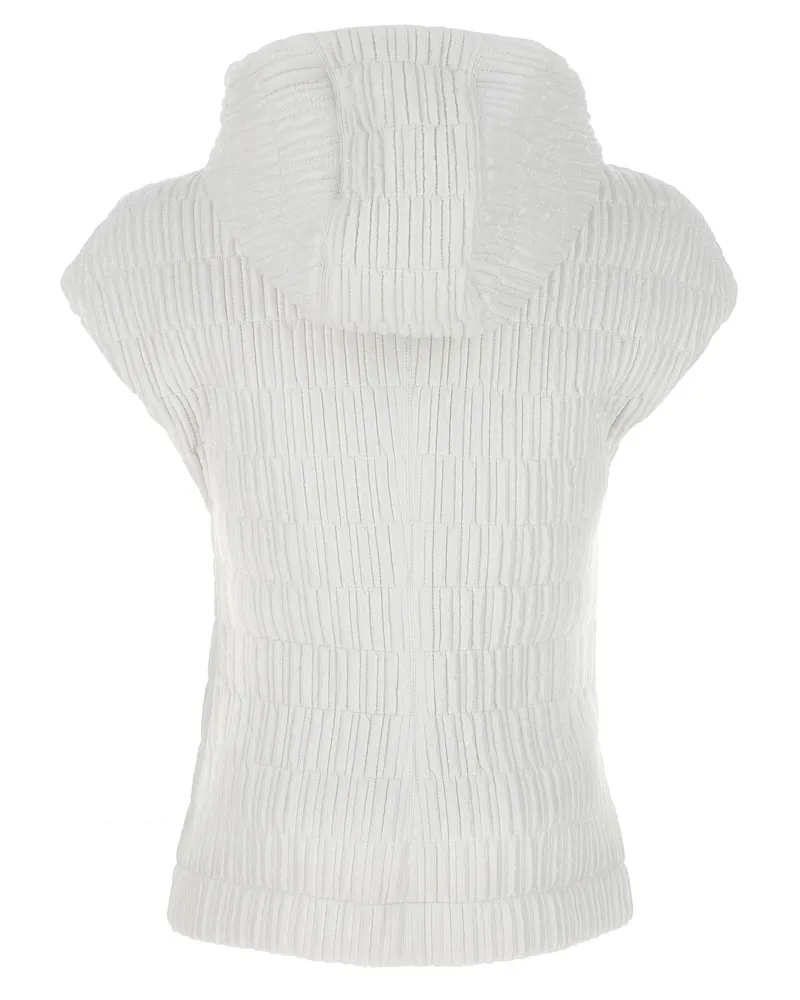 Ferragamo Padded Hooded Nylon Vest — White White