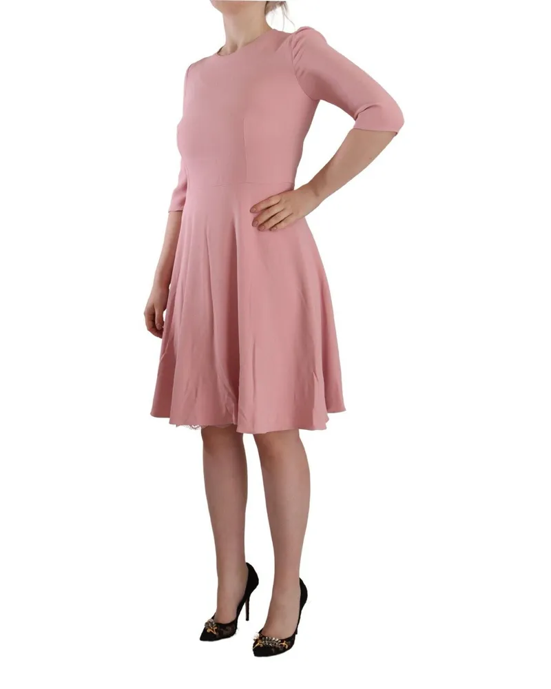 Dolce & Gabbana Women's Pink 3-4 Sleeves Viscose Blend A-Line Dress Acetate Elastane Pink
