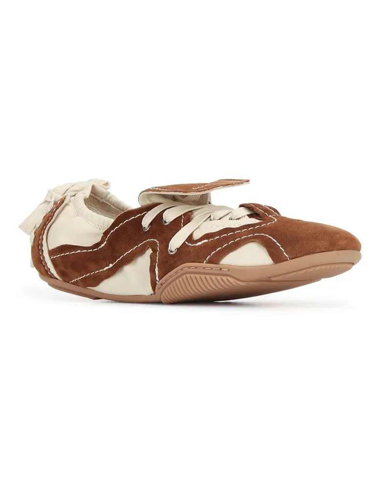 Acne Studios Color-Block Leather Sneaker — Brown Brown