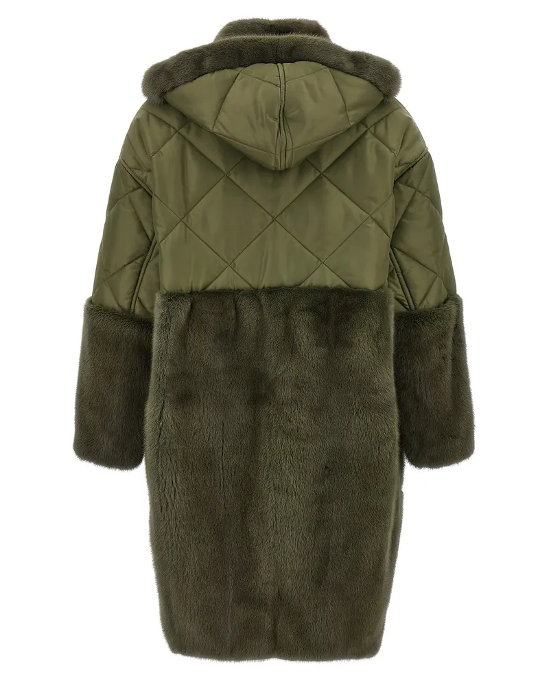 BLANCHA Women's Bicolor Polyester Coat Clothing Green