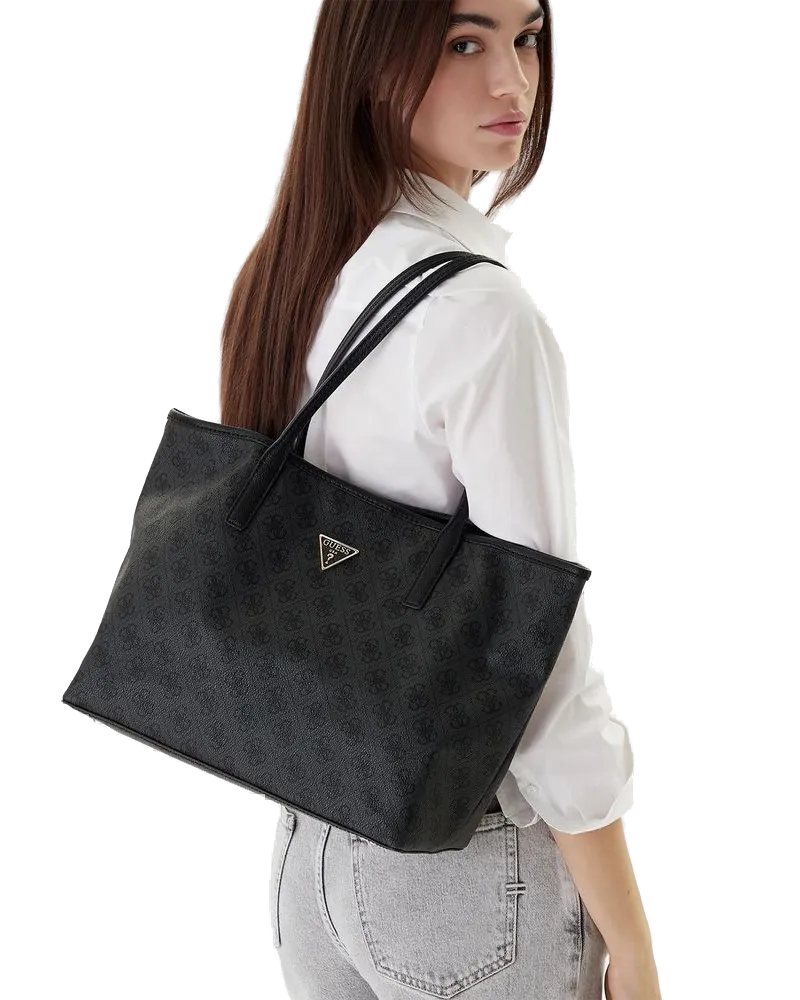 Guess Women's Tote Bag Coal Logo Polyurethane - Tote-Bags Black