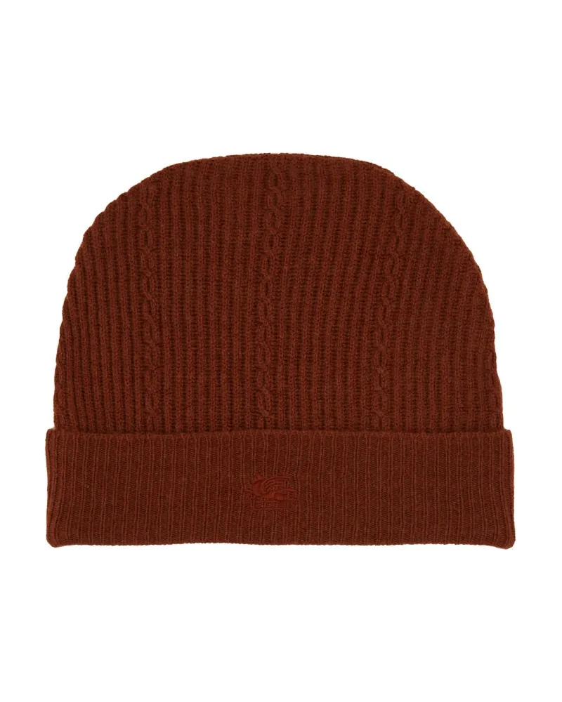 Etro WAQA0016_AV393M0174 Logo-Embroidered Wool Blend Beanie — Red Red