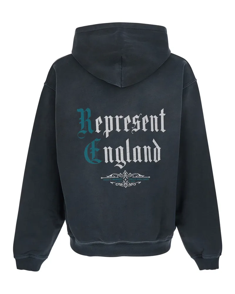 REPRESENT Men's Hoodie Private Members Black Cotton-Polyester Sweatshirts Cotton/polyester Sweater Black