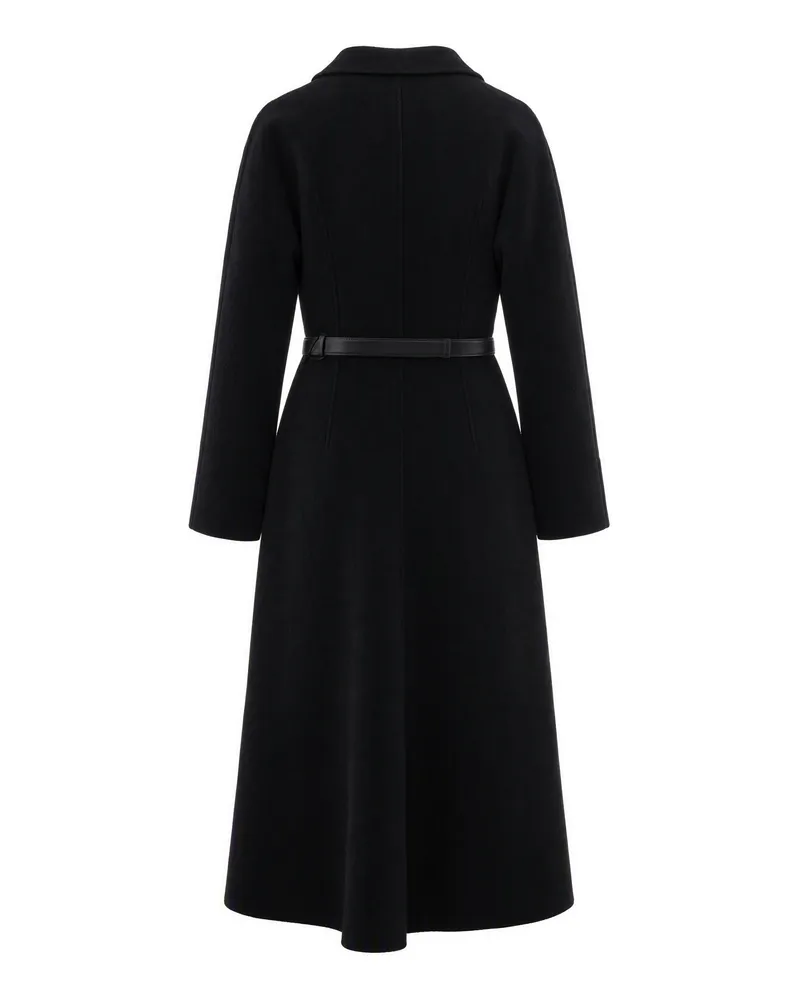 Elisabetta Franchi Double Wool Coat — Black Black