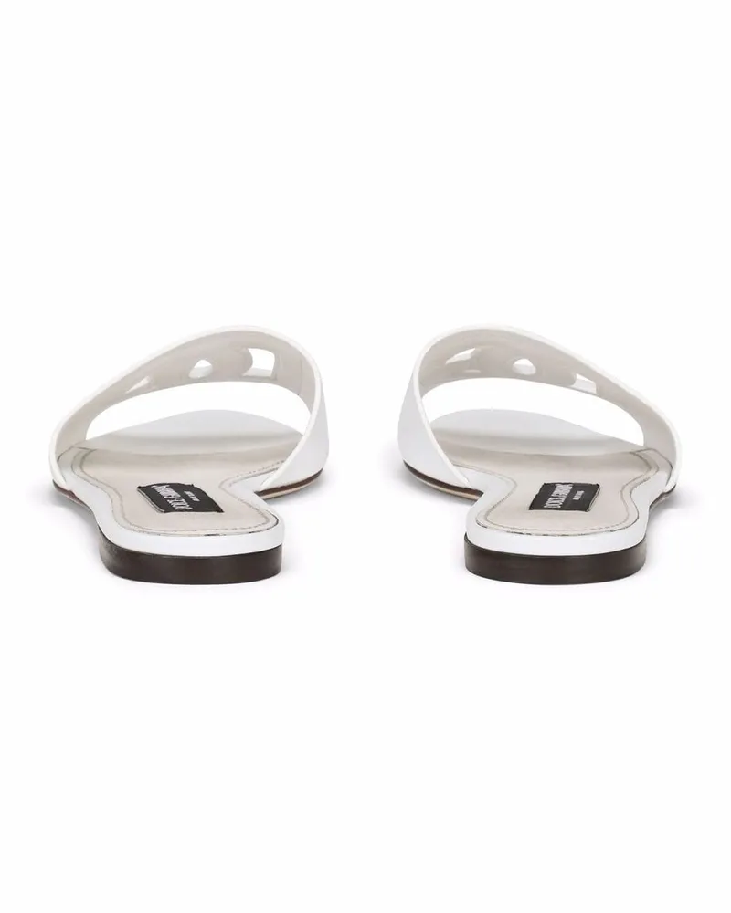 Dolce & Gabbana Logo Embossed Sandals — White White