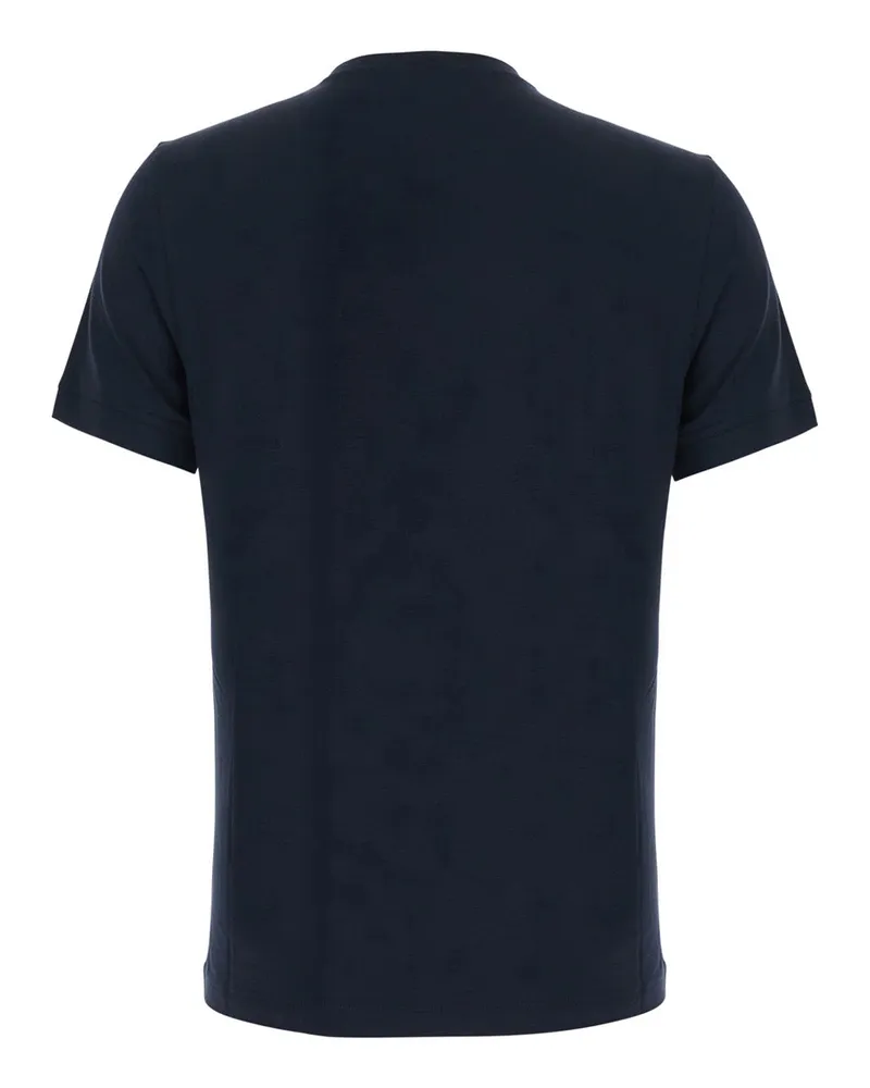 Giorgio Armani Embroidered Viscose T-Shirt — Navy Navy