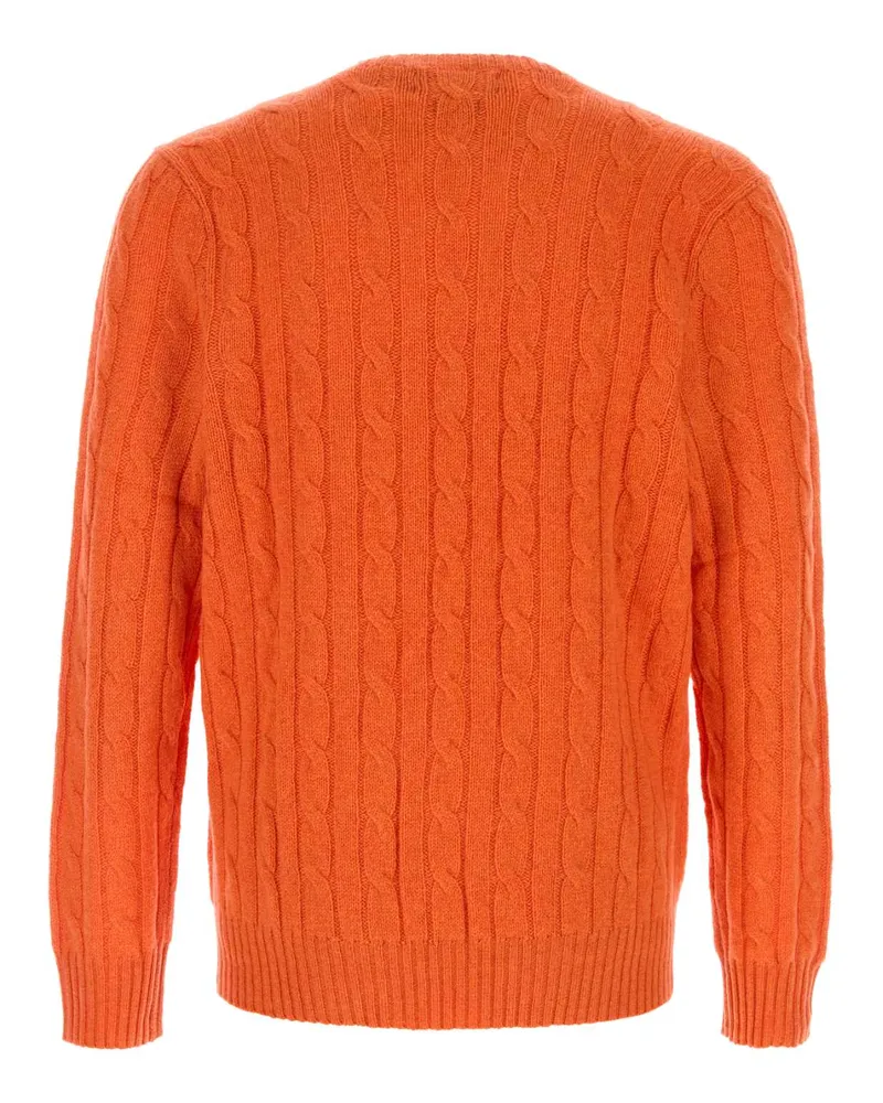 Ralph Lauren Men's Orange Cashmere Sweater Jaffaorangeheather Exterior: Maglieria Orange