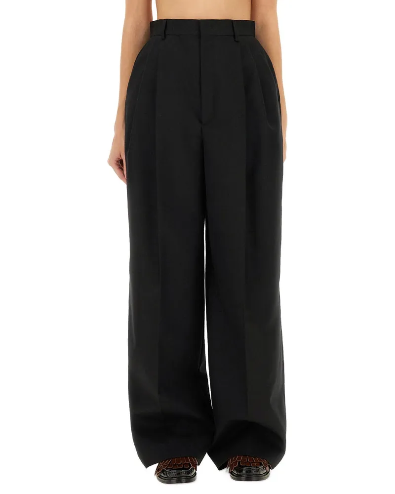Moschino Tailored Cotton Trousers — Black Black