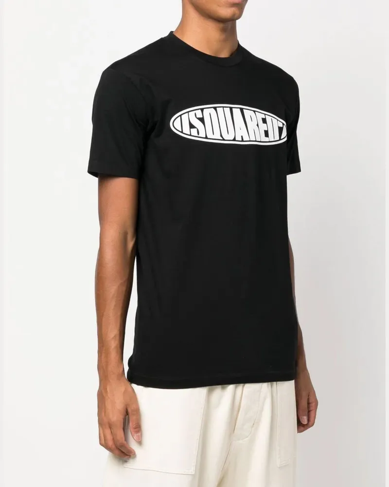 Dsquared2 Men's Surf Board Logo T-Shirt Black Clothing > Polo & T-Shirts Black