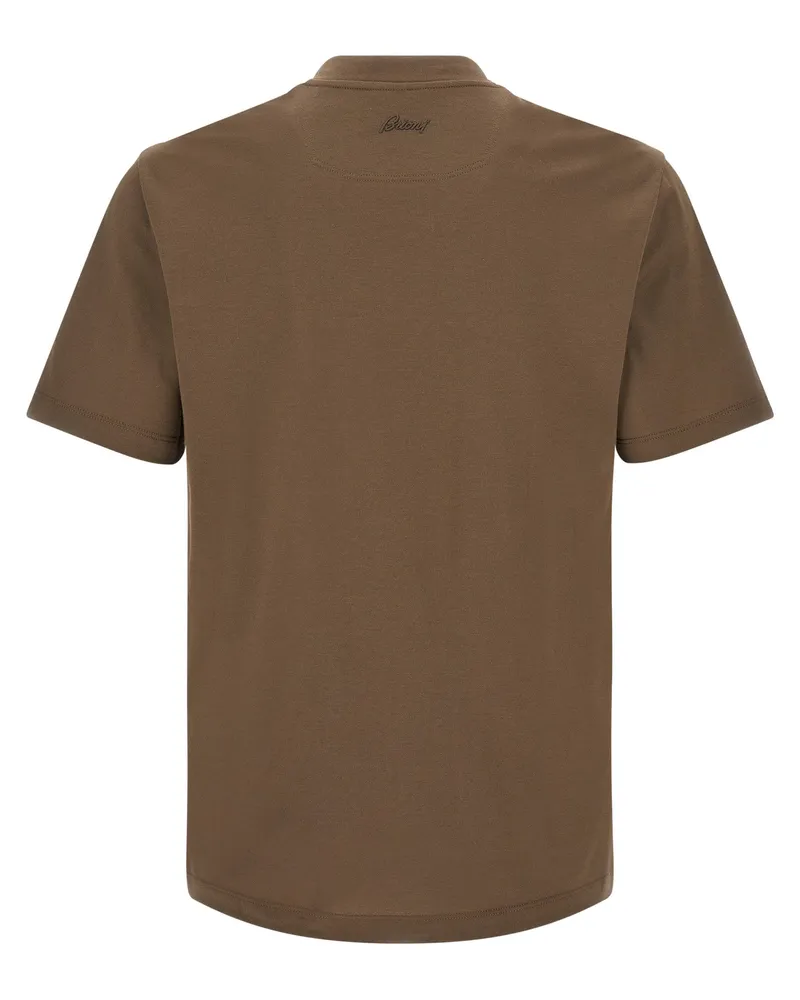 Brioni Pure Cotton T-Shirt — Brown Brown