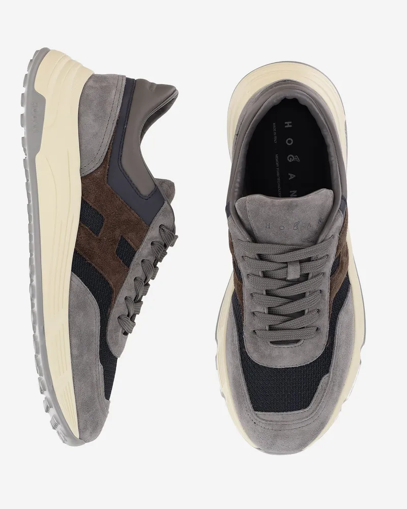 Hogan Men's Sneakers Hyperlight Leather-Mesh Multicolour Leather And Mesh Trainers Multicolor