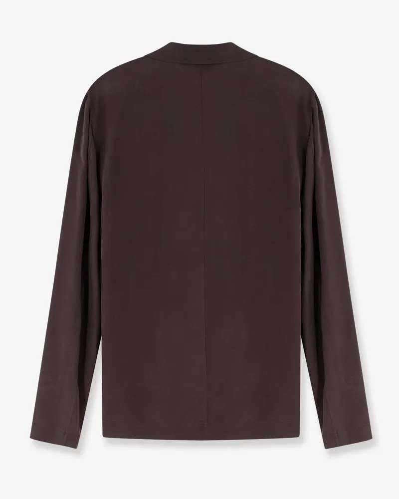 ALYSI Women's Blazer Loose Silk Brown Blazers Jacket Brown